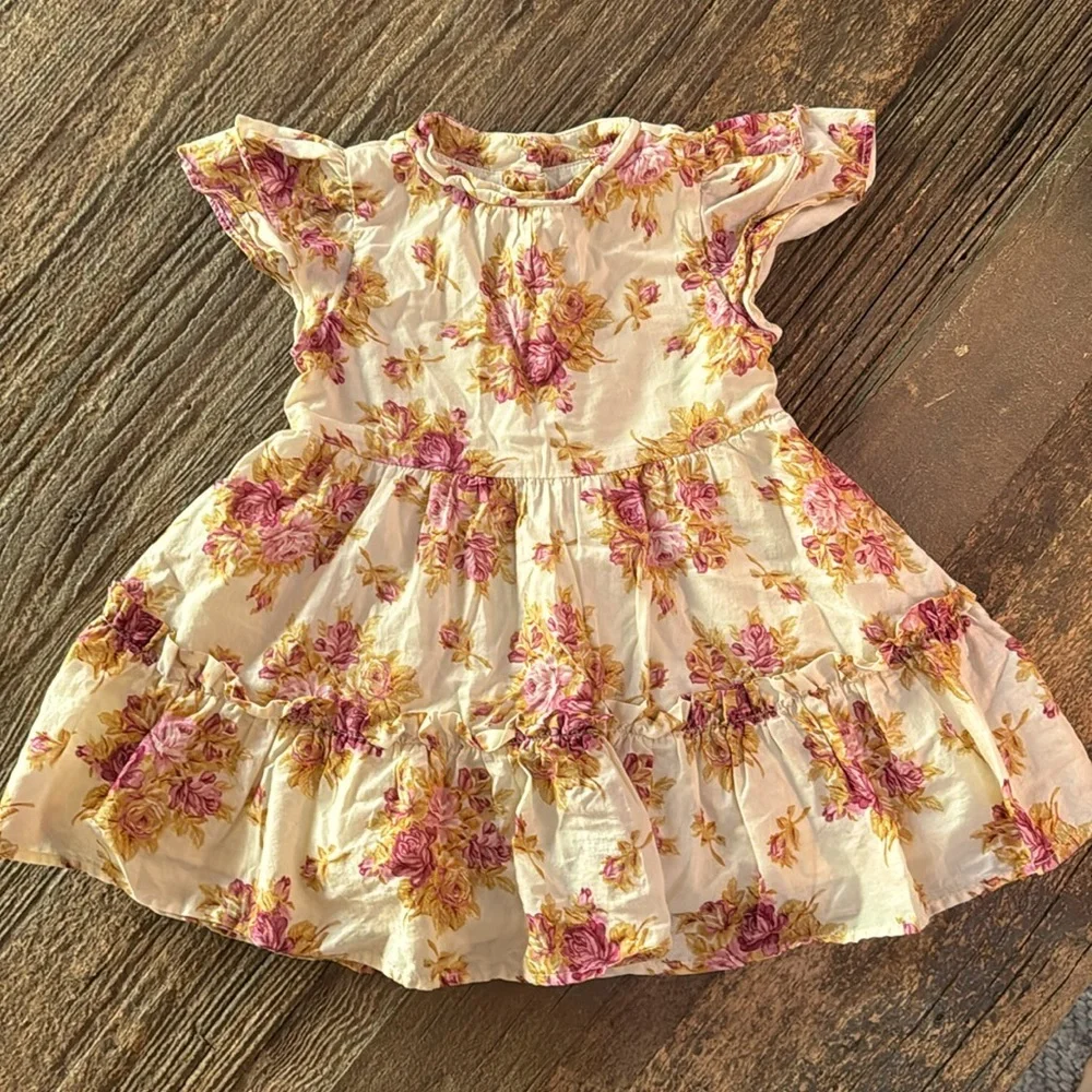 Janie and Jack Ivory Pink Floral Dress